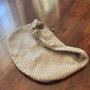 Melie Bianco Woven Cream Shoulder Bag